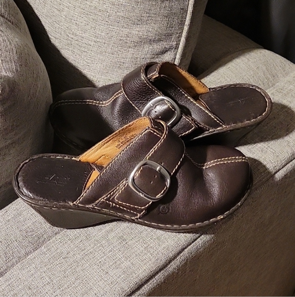 Born Brown Mule Clogs